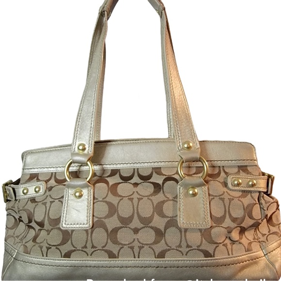 Vintage Coach Legacy Signature C Brown Canvas Top Zip Satchel Bag - Picture 2 of 12